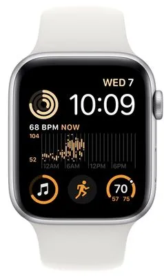 Inteligentné hodinky Apple Watch SE 2022 pre behanie sledovanie tepu srdcovú činnosť monitorovanie aktivity notifikácie online platby Apple Pay tréningové programy prehrávanie hudby notifikácie volaní