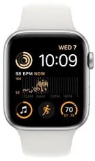 Apple Watch SE 2022 Cellular, 44mm Silver Aluminium CaSE 2022 with White Sport Band MNQ23CS/A