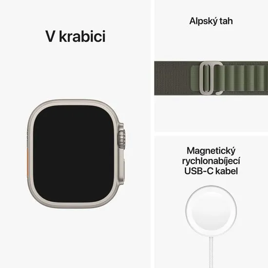 Apple Watch Ultra Cellular, 49mm Titanium Case with Green Alpine