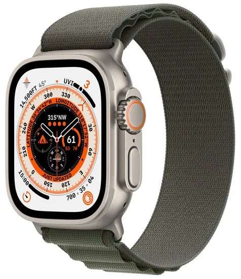 Apple Watch Ultra Cellular, 49mm Titanium Case with Green Alpine