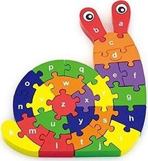 Viga  Dřevěné puzzle Šnek s abecedou