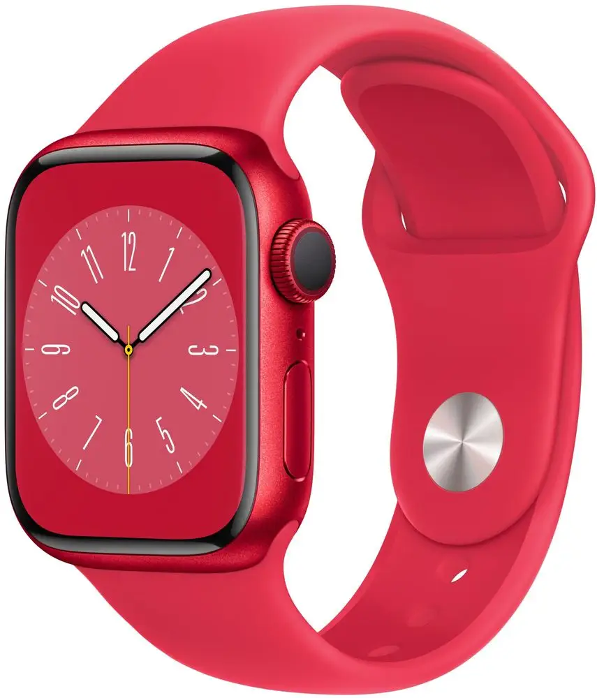 Apple Watch Series 8, 41mm (PRODUCT)RED Aluminium Case with (PRODUCT)RED Sport Band MNP73CS/A