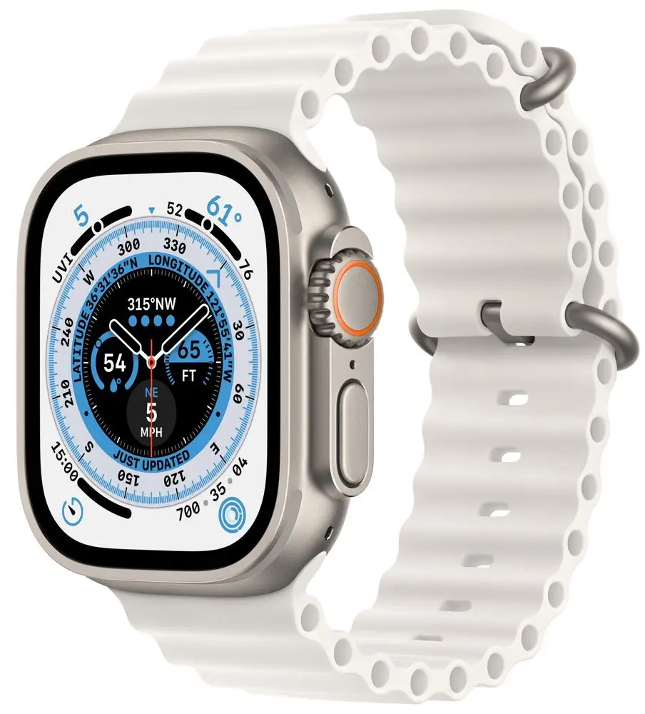 Apple Watch Ultra Cellular, 49mm Titanium Case with White Ocean Band MNHF3CS/A - rozbaleno