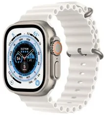 Apple Watch Ultra Cellular, 49mm Titanium Case with White Ocean Band MNHF3CS/A - zánovní