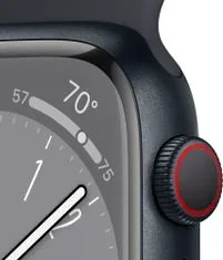 Apple Watch Series 8 Cellular, 45mm Midnight Aluminium Case with Midnight Sport Band MNK43CS/A