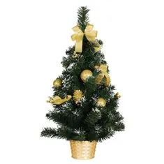 Guirma Vánoční dekorace stromeček se zlatými ozdobami 60 cm
