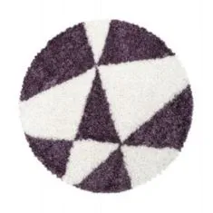 Ayyildiz Kusový koberec Tango Shaggy 3101 lila kruh 160x160 (průměr) kruh