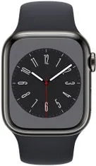 Apple Watch Series 8 Cellular, 41mm Graphite Stainless Steel Case with Midnight Sport Band MNJJ3CS/A