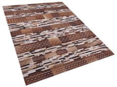 Beliani Hnedý kožený koberec 160 x 230 cm HEREKLI