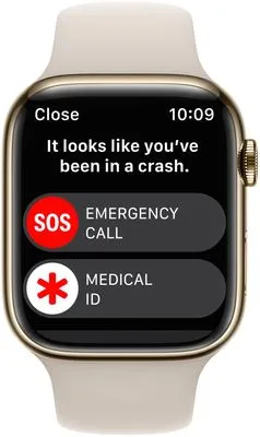 Apple Watch Series 8 Cellular okosóra eSIM funkció esim kétirányú kommunikáció, 41mm, Apple Pay Retina kijelző vízállóság WR50 úszáshoz autóbaleset érzékelés új funkciók alvási fázis SOS hívás porálló gyorsulásmérő GPS mindig bekapcsolva EKG pulzusmérés zenelejátszó hívás értesítések NFC fizetés Apple Pay zajszint mérés App Store vér oxigénszint érzékelő szenzor fizikai erőnlét mérés VO2 max