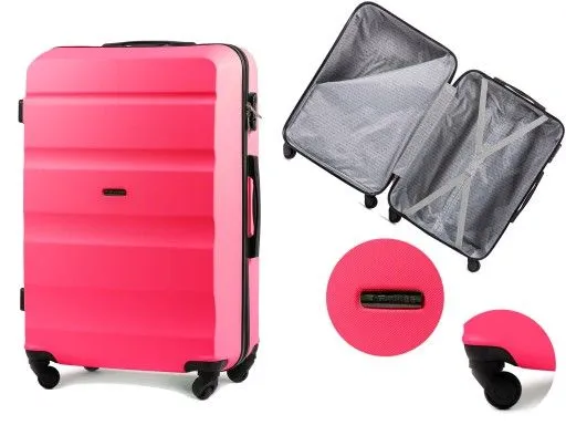 Wings Cestovní kufr skořepinový Wat1,růžový,střední,68x43x25
