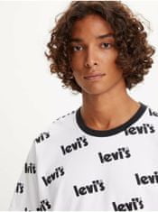 Levis Bílé pánské vzorované tričko Levi's Poster XS