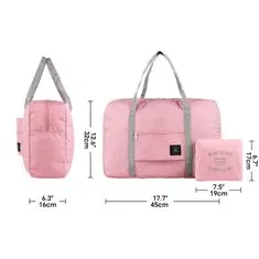 Northix Skládací taška - růžová 