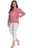 Dámské pyžamo 2803 Giorgia pink - TARO vícebarevné 4XL