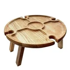 Northix Skládací vinný stůl na piknik - dřevo 