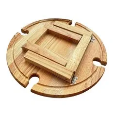 Northix Skládací vinný stůl na piknik - dřevo 