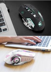 Northix X8 Bezdrátová 2,4GHz herní myš s LED osvětlením 