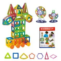 Northix Magnetické stavební díly – perfektní dárek pro děti (224 ks) 