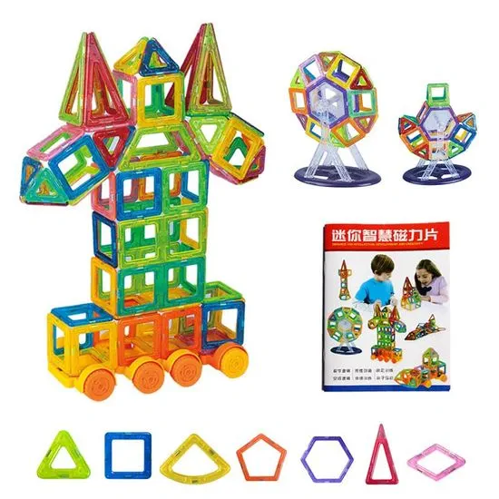 Northix Magnetické stavební díly – perfektní dárek pro děti (224 ks)