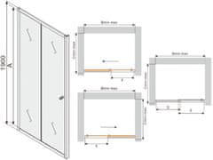 Mexen APIA sprchové dveře 115x190 cm 5mm, chrom-čiré 845-115-000-01-00 - MEXEN