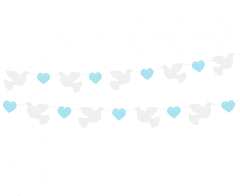 GoDan Girlanda papírová hrdličky - modré srdce 150cm