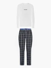 Calvin Klein Pánský pyžamový set - NM2184E 1MT - bílá/modrá - Calvin Klein L bílá/modrá