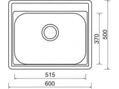 Sinks Dřez nerezový Sinks Comfort 600 V 0,6mm matný