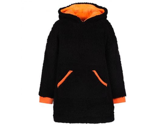 sarcia.eu Černo-oranžová fleecová mikina s kapucí S-M