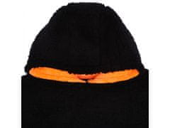 sarcia.eu Černo-oranžová fleecová mikina s kapucí S-M