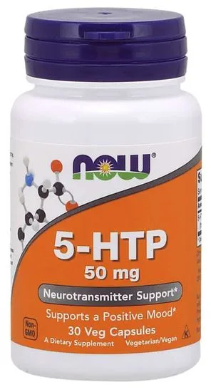 NOW Foods 5-HTP, 50 mg, 30 rostlinných kapslí