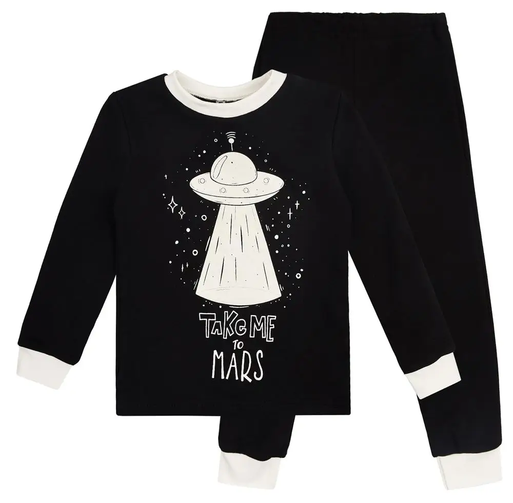 Garnamama dětské pyžamo s potiskem svítícím ve tmě md50841_fm57 černá 146