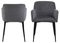 Design Scandinavia Jídelní židle Karen (SET 2 ks), tkanina, šedá