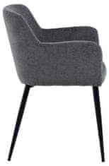 Design Scandinavia Jídelní židle Karen (SET 2 ks), tkanina, šedá