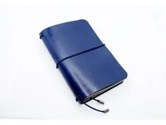 TLW Kožený zápisník ve stylu Midori tmavě modrý vel.: Moleskine S (90x140mm)