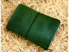 TLW Kožený zápisník ve stylu Midori smaragdový vel.: Moleskine S (90x140mm)