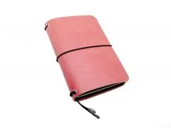 TLW Kožený zápisník ve stylu Midori růžový vel.: Moleskine S (90x140mm)