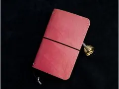 TLW Kožený zápisník ve stylu Midori růžový vel.: Moleskine S (90x140mm)