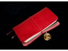 TLW Kožený zápisník ve stylu Midori červený vel.: Moleskine S (90x140mm)