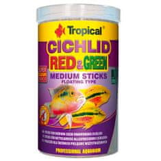 TROPICAL Cichlid Red&Green Medium Sticks 1000ml/360g tyčinky pro střední všežravé cichlidy