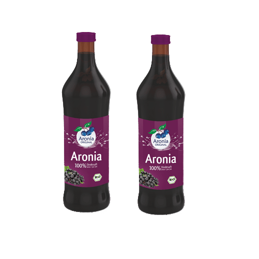 ARONIA ORIGINAL Arónie BIO (černý jeřáb, jeřabina), 100% přímo lisovaná šťáva, 2x0,7 litru