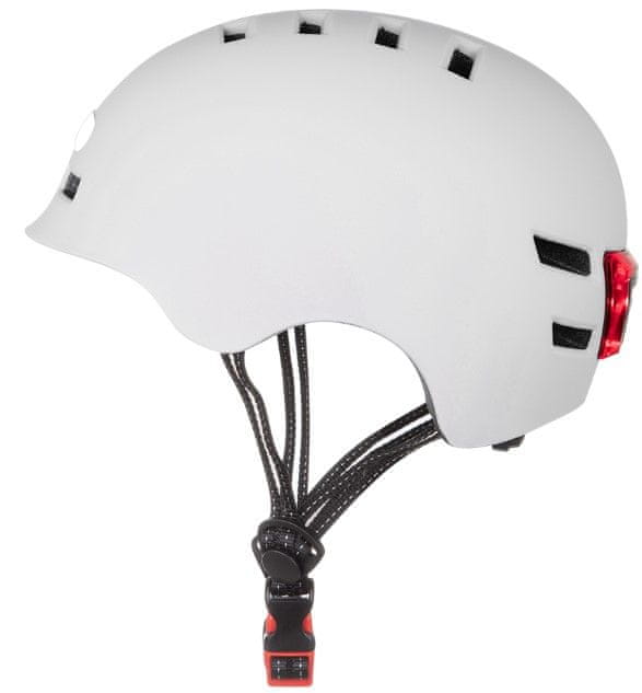 Levně Bluetouch Bezpečnostní helma bílá s LED - M