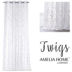 AmeliaHome Záclona Twigs stříbrná, velikost 140x270