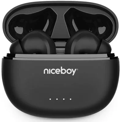  Bluetooth sluchátka niceboy hive pins 3 anc handsfree mikrofon aplikace ion ekvalizér skvělý zvuk dlouhá výdrž na nabití nabíjecí pouzdro 