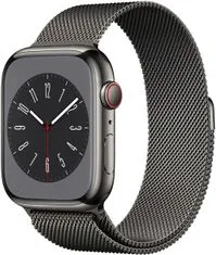 Apple Watch Series 8, Cellular, 45mm, Graphite Stainless Steel, Graphite Milanese Loop