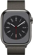 Apple Watch Series 8, Cellular, 45mm, Graphite Stainless Steel, Graphite Milanese Loop