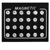 Moderní sada magnetických náušnic s čirými krystaly (pecky, mini brož)