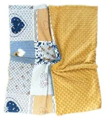ShopTex Dětská deka minky patchwork srdíčka 80 x 98 cm