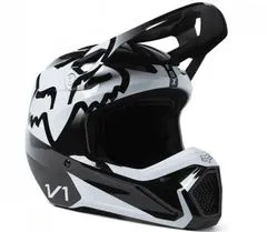 Fox Dětská motokrosová helma Yth V1 Leed Helmet Dot/Ece Black/White vel. YS