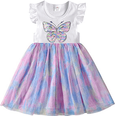 VIKITA Dívčí šaty Jane barevné velký motýl 8