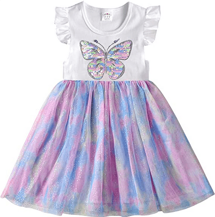 VIKITA Vikita dívčí šaty Jane barevné velký motýl